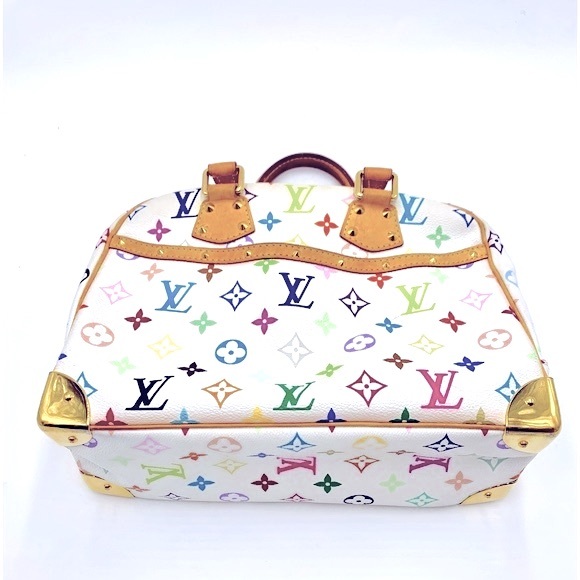 Louis Vuitton Trouville Murakami Multicolor White Monogram LV Handbag Auth - Picture 5 of 16